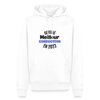 certifié meilleur conducteur en 2023 - Sweat à capuche Premium bio Homme - blanc - Devant - Nico (187cm)