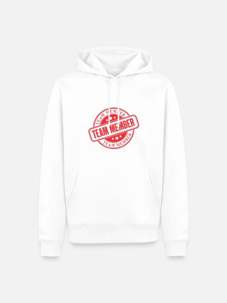 Team Stamp - Men’s Premium Organic Hoodie - white