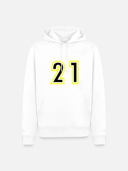 21 Number College - Men’s Premium Organic Hoodie - white