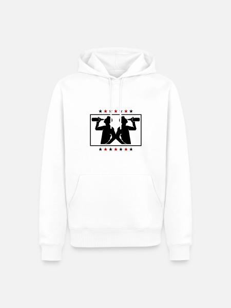 Drinker Beer Silhouette - Men’s Premium Organic Hoodie - white