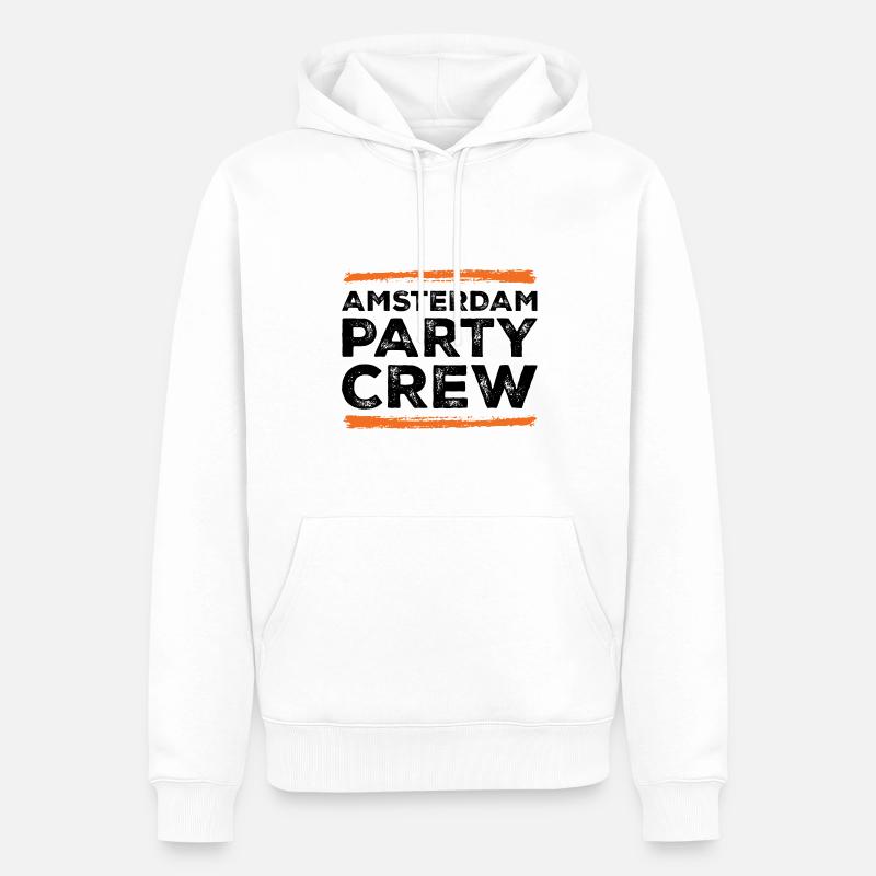 Équipe de fête d’Amsterdam - Sweat à capuche Premium bio Homme - blanc