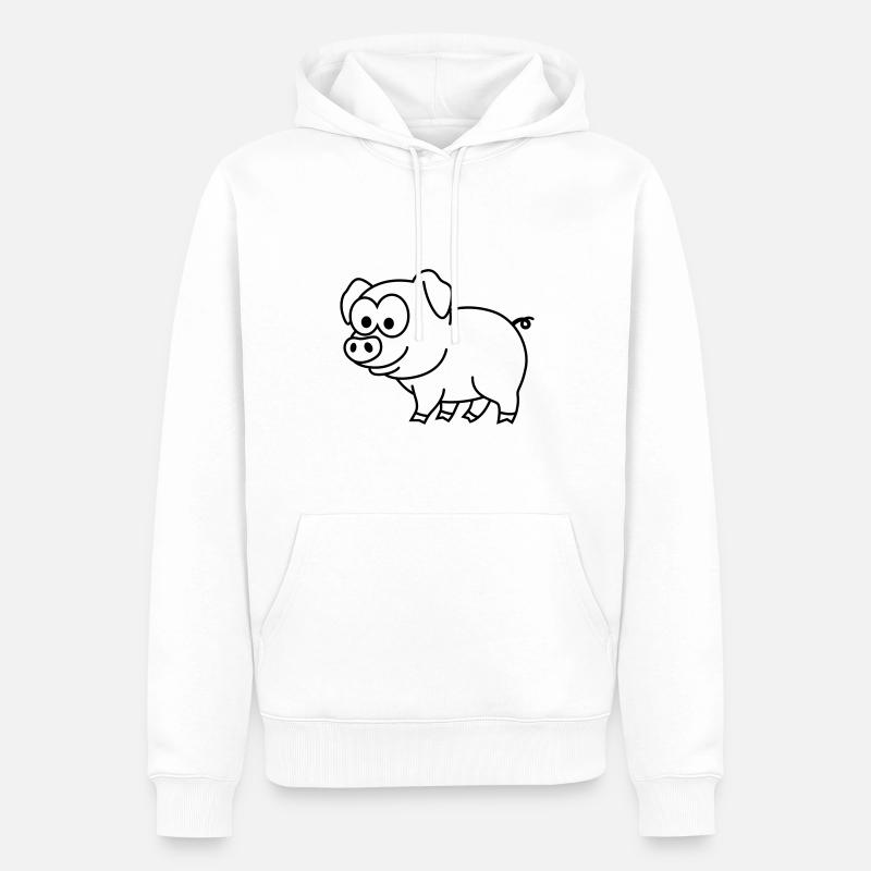 Schwein Comic Tier - Männer Premium Bio Hoodie - Weiß
