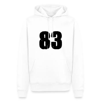 Maillot à 83 numéros - Sweat à capuche Premium bio Homme - blanc - Devant - Nico (187cm)