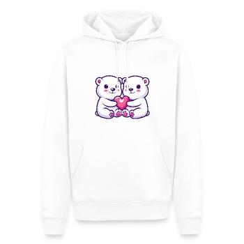 Couple d’ours polaires amoureux Animal Saint-Valentin - Sweat à capuche Premium bio Homme - blanc - Devant - Nico (187cm)
