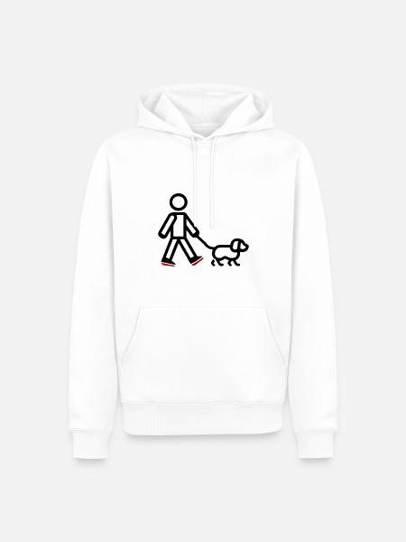 Dog walking dog - Men’s Premium Organic Hoodie - white
