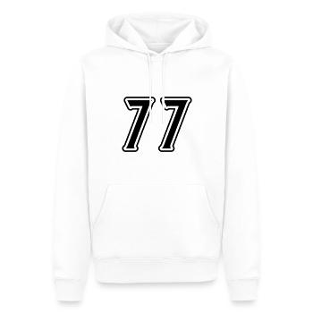 77 Number Symbol - Men’s Premium Organic Hoodie - white - Front - Nico (187cm)