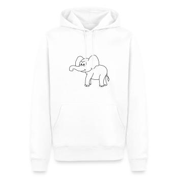 Elephant Comic - Men’s Premium Organic Hoodie - white - Front - Nico (187cm)