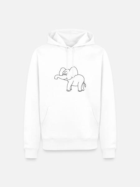 Elephant Comic - Men’s Premium Organic Hoodie - white