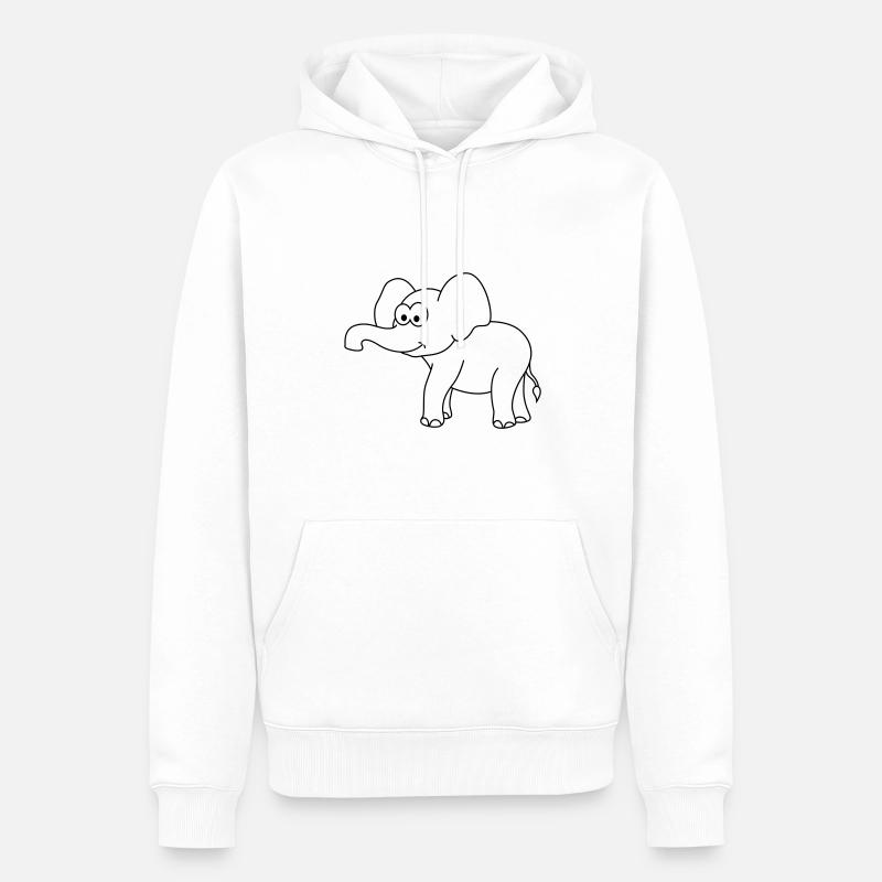 Elephant Comic - Men’s Premium Organic Hoodie - white