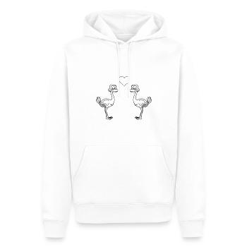 Strauss Comic Couple Amour - Sweat à capuche Premium bio Homme - blanc - Devant - Nico (187cm)