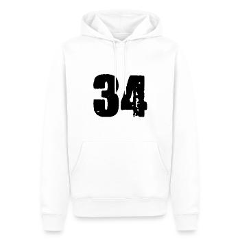 Maillot à 34 numéros - Sweat à capuche Premium bio Homme - blanc - Devant - Nico (187cm)