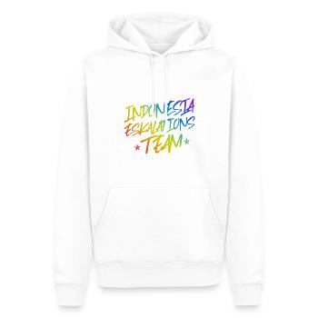 Indonesia Escalation - Men’s Premium Organic Hoodie - white - Front - Nico (187cm)