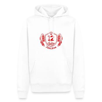 12 Zahl Wappen - Männer Premium Bio Hoodie - Weiß - Vorne - Nico (187cm)