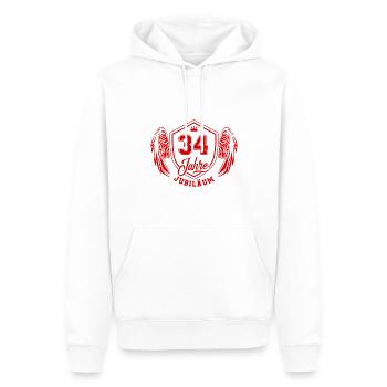 34 Zahl Wappen - Männer Premium Bio Hoodie - Weiß - Vorne - Nico (187cm)