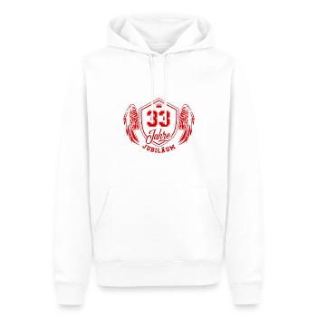 33 Zahl Wappen - Männer Premium Bio Hoodie - Weiß - Vorne - Nico (187cm)