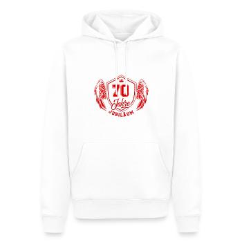 70 Zahl Wappen - Männer Premium Bio Hoodie - Weiß - Vorne - Nico (187cm)