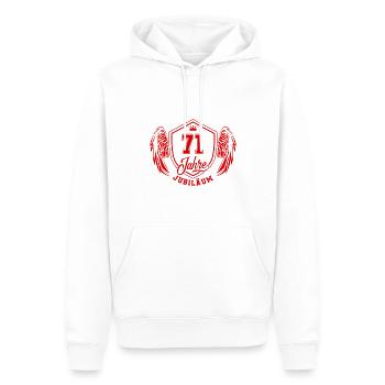 71 Zahl Wappen - Männer Premium Bio Hoodie - Weiß - Vorne - Nico (187cm)