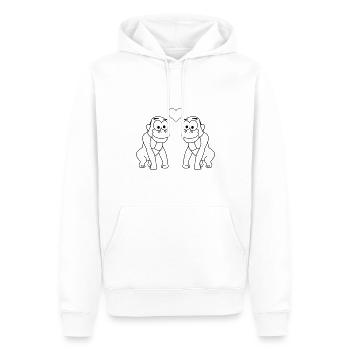 Gorilla Comic Couple Amour - Sweat à capuche Premium bio Homme - blanc - Devant - Nico (187cm)