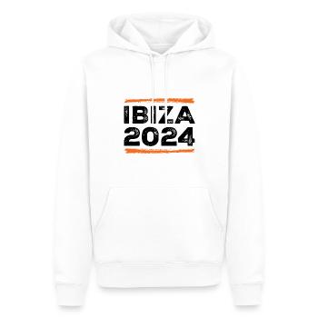 Ibiza 2024 Spruch - Männer Premium Bio Hoodie - Weiß - Vorne - Nico (187cm)