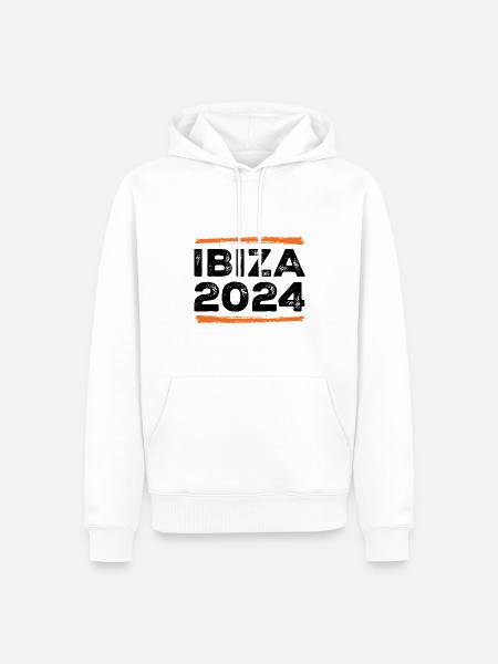 Devis Ibiza 2024 - Sweat à capuche Premium bio Homme - blanc