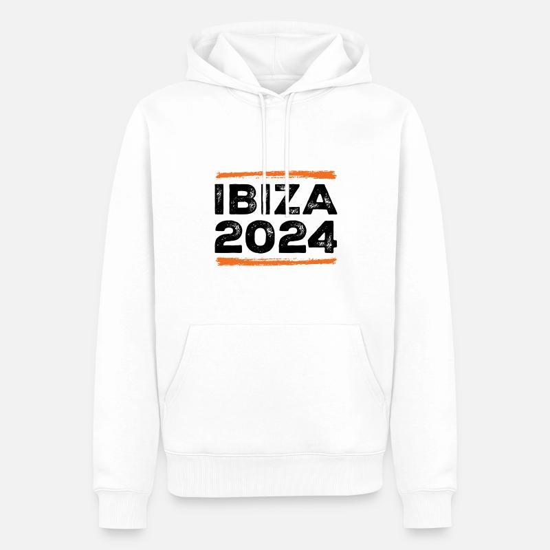 Devis Ibiza 2024 - Sweat à capuche Premium bio Homme - blanc