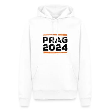 Devis Prague 2024 - Sweat à capuche Premium bio Homme - blanc - Devant - Nico (187cm)
