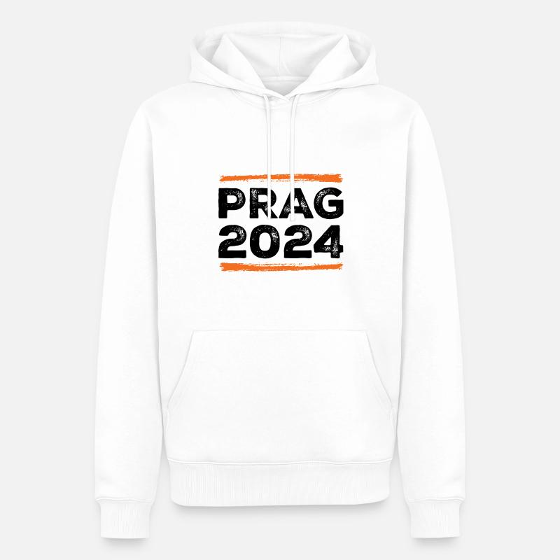 Devis Prague 2024 - Sweat à capuche Premium bio Homme - blanc