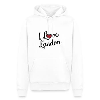 I Love London - Männer Premium Bio Hoodie - Weiß - Vorne - Nico (187cm)