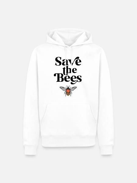 Save the Bees - Men’s Premium Organic Hoodie - white