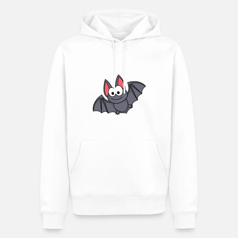 Fledermaus Comic Tier - Männer Premium Bio Hoodie - Weiß