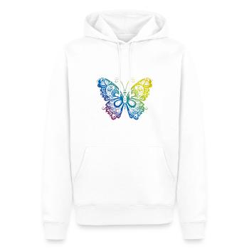 Schmetterling Mandala Boho - Männer Premium Bio Hoodie - Weiß - Vorne - Nico (187cm)