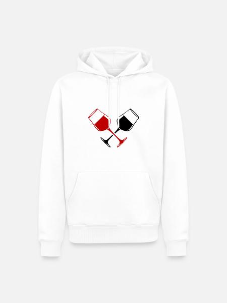 Wine Glass Red Wine Symbol - Men’s Premium Organic Hoodie - white