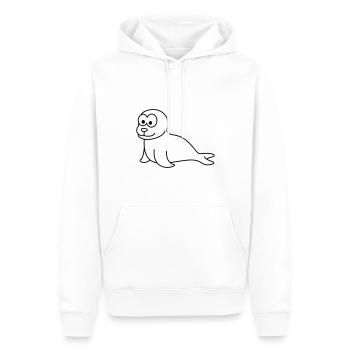 Robbe Tier Comic - Männer Premium Bio Hoodie - Weiß - Vorne - Nico (187cm)