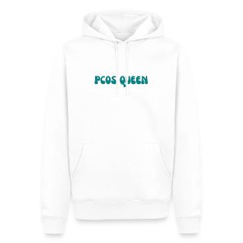 PCOS Queen - Männer Premium Bio Hoodie - Weiß - Vorne - Nico (187cm)