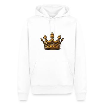 Krone Symbol - Männer Premium Bio Hoodie - Weiß - Vorne - Nico (187cm)