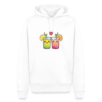 Lemonade Couple Love Drink Heart Valentine's Day - Men’s Premium Organic Hoodie - white - Front - Nico (187cm)