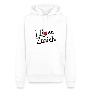 I Love Zurich - Men’s Premium Organic Hoodie - white - Front - Nico (187cm)