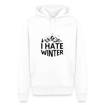 Ich hasse Winter, Ich hasse Schnee und Kälte - Männer Premium Bio Hoodie - Weiß - Vorne - Nico (187cm)