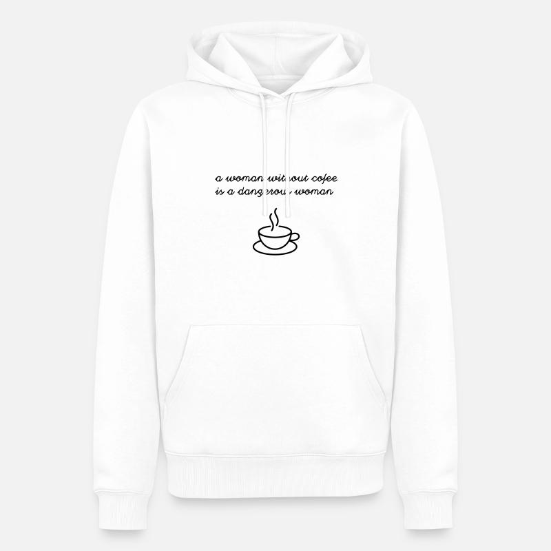 Frau ohne Kaffee - Männer Premium Bio Hoodie - Weiß