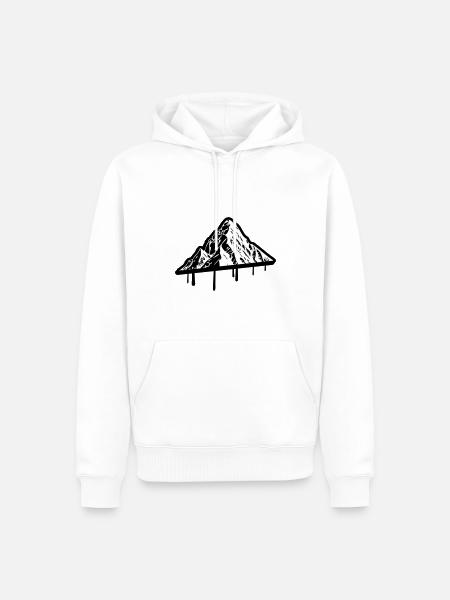 Mountain Silhouette Symbol Mountains - Men’s Premium Organic Hoodie - white