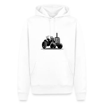 Tracteur Farmer Symbole Farmer - Sweat à capuche Premium bio Homme - blanc - Devant - Nico (187cm)