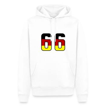 66 Symbole numérique Allemagne - Sweat à capuche Premium bio Homme - blanc - Devant - Nico (187cm)