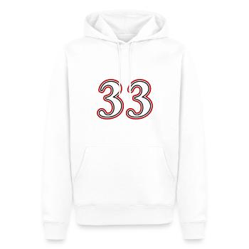 33 Zahl nummer - Männer Premium Bio Hoodie - Weiß - Vorne - Nico (187cm)