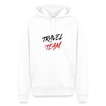Travel Team - Männer Premium Bio Hoodie - Weiß - Vorne - Nico (187cm)