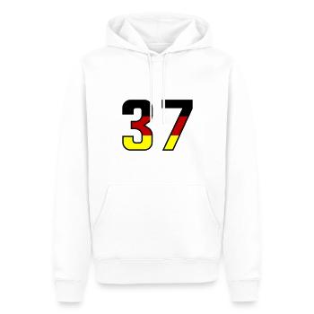 37 Symbole numérique Allemagne - Sweat à capuche Premium bio Homme - blanc - Devant - Nico (187cm)