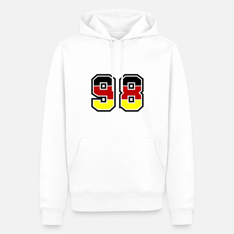 98 Symbole numérique Allemagne - Sweat à capuche Premium bio Homme - blanc