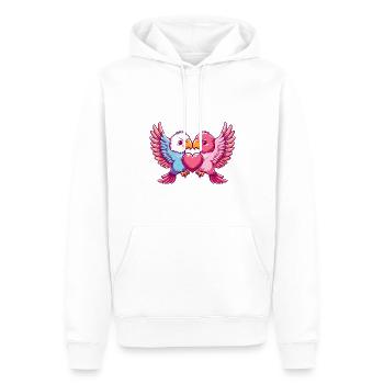 Aigle Couple Amoureux Animal Saint Valentin - Sweat à capuche Premium bio Homme - blanc - Devant - Nico (187cm)