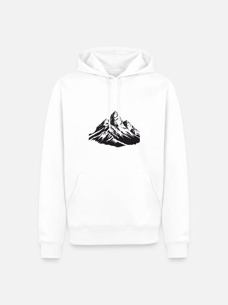 Mountains Symbol Silhouette - Men’s Premium Organic Hoodie - white