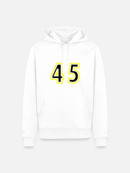 45 Number College - Men’s Premium Organic Hoodie - white