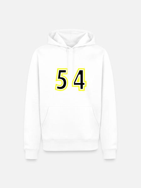 54 Aantal College - Mannen Premium Bio hoodie - wit